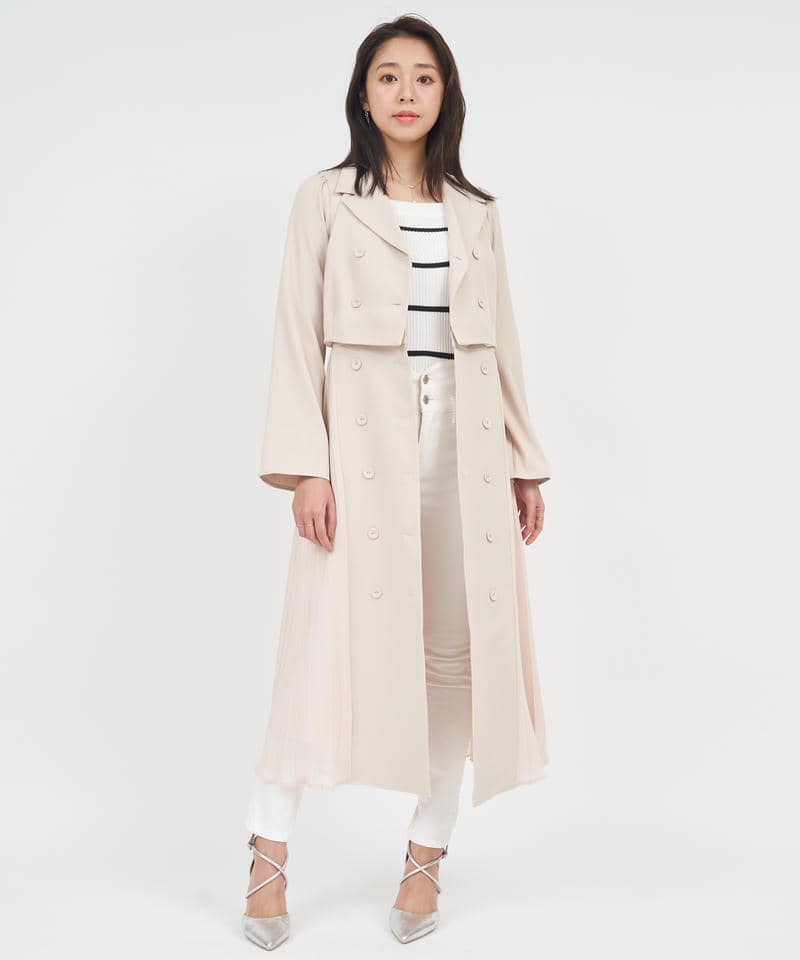 Many Wayプリーツロングコート 詳細画像 ベージュ 10