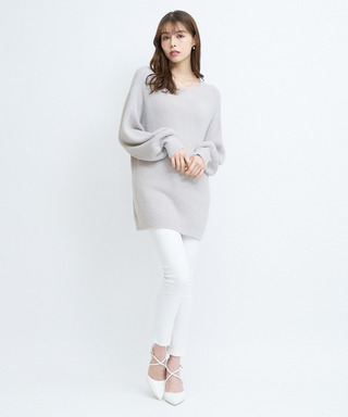 ラメシャギーニットミニワンピース