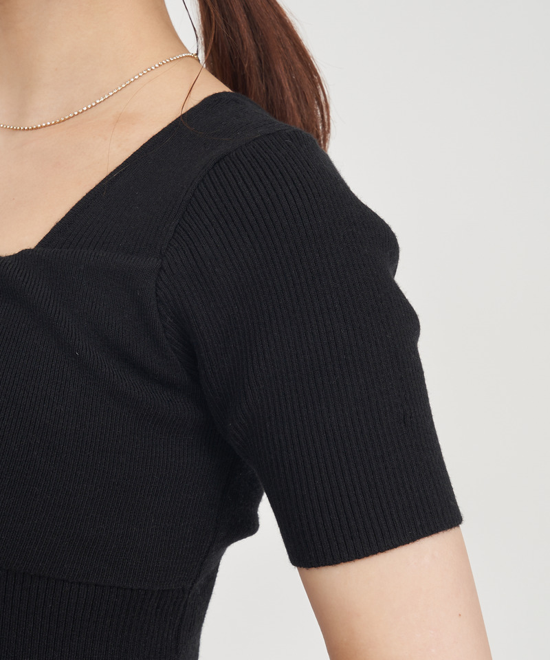 ショルダースカーフ付ニットマーメイドワンピース 詳細画像 ピンク 6