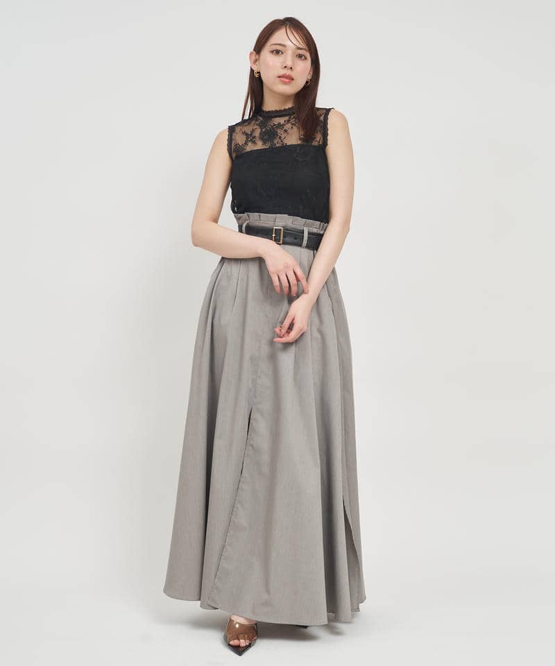 プチハイノースリーブレーストップス 詳細画像 ブラック 8