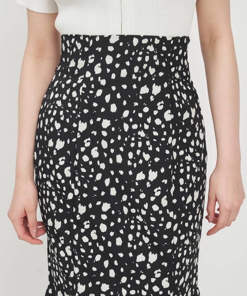ダルメシアン柄マーメイドスカート 詳細画像 ブラック 4