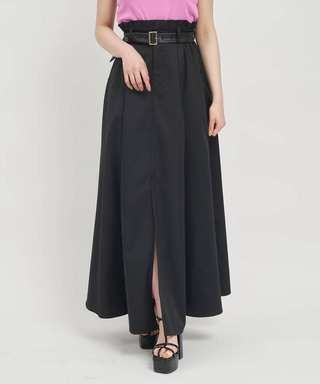 ベルト付スリットワイドスカート