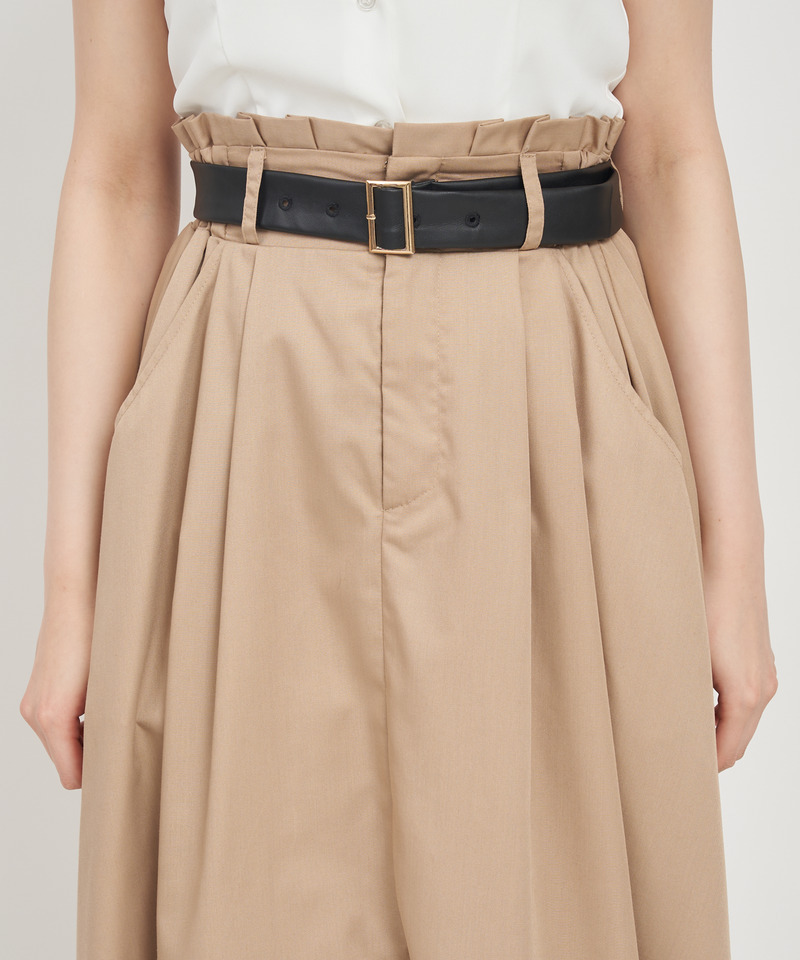 ベルト付スリットワイドスカート 詳細画像 ブラック 5