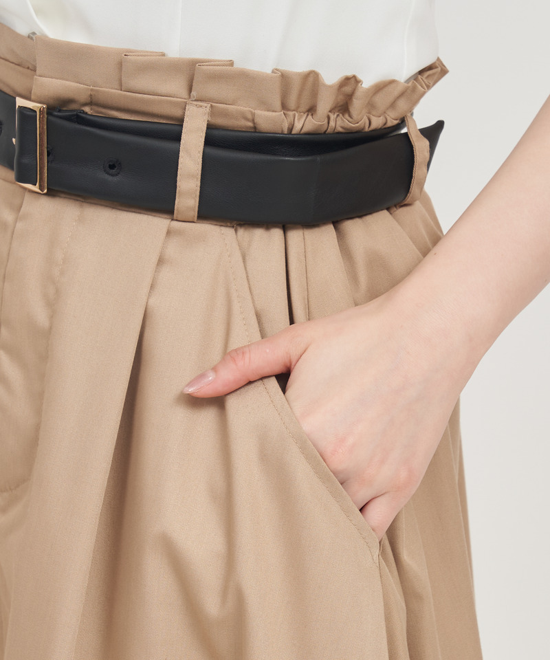 ベルト付スリットワイドスカート 詳細画像 ブラック 6