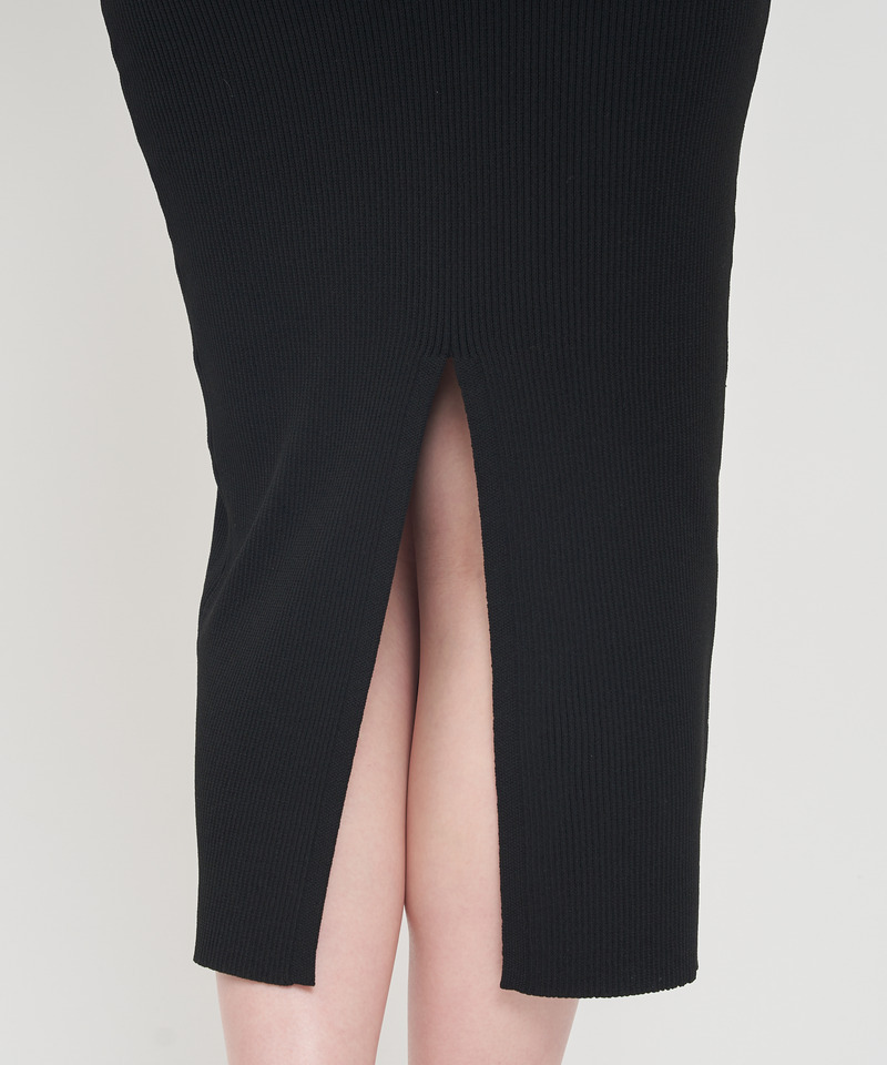 レイヤード風ドットシアーニットタイトワンピース 詳細画像 ベージュ 6