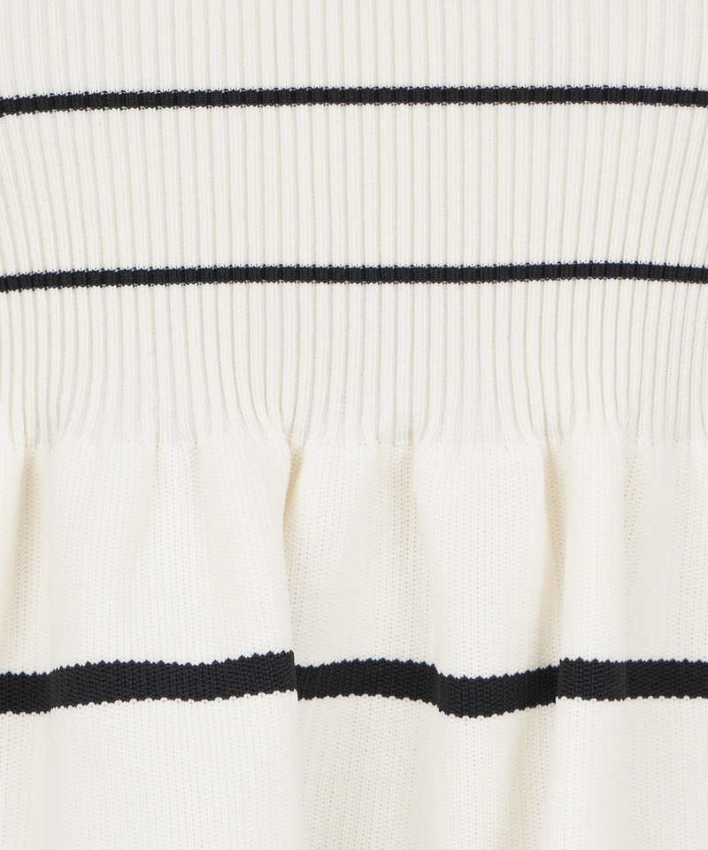 デコルテラインペプラムノースリーブニットトップス 詳細画像 レッド 7