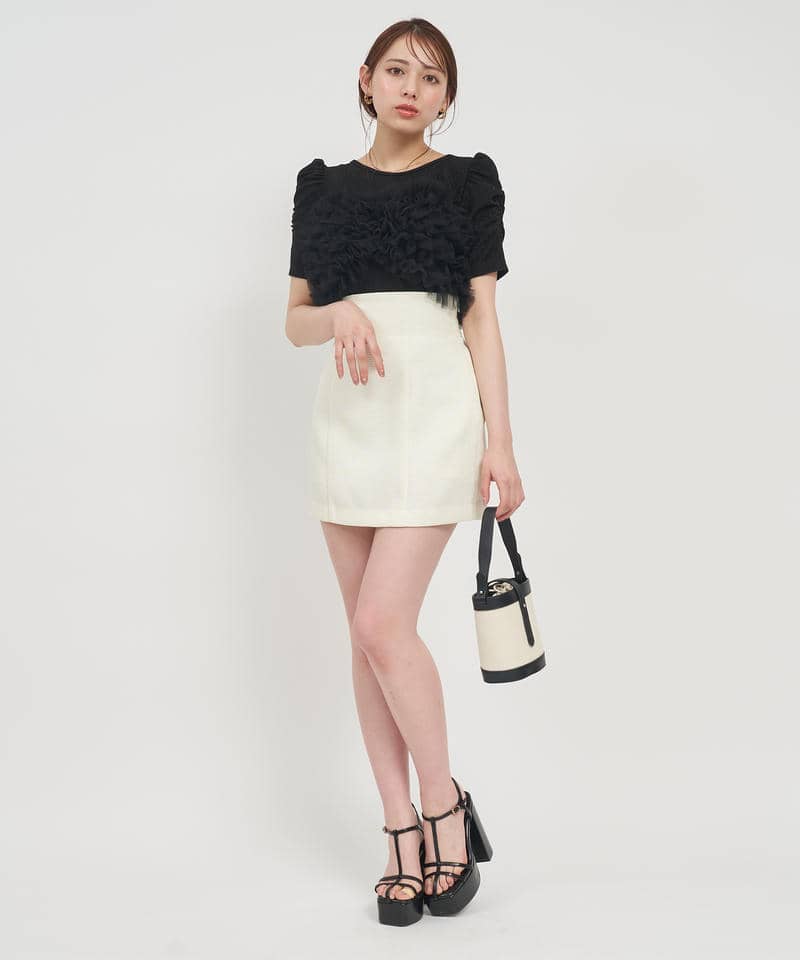 ハイウエストミニスカート 詳細画像 オフホワイト 2