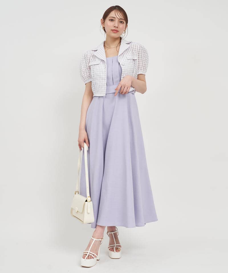 シアーチェックパフスリーブジャケット 詳細画像 パープル 8