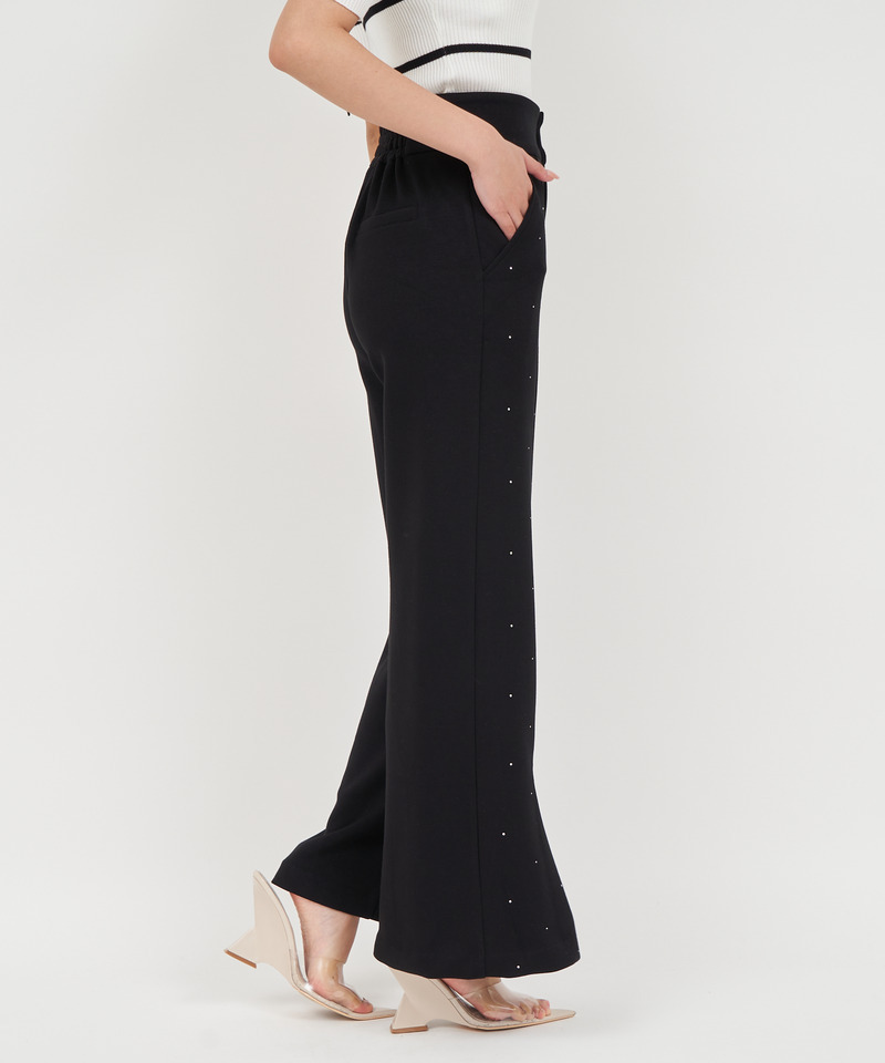 ラインストーンカットワイドパンツ 詳細画像 グレー 4