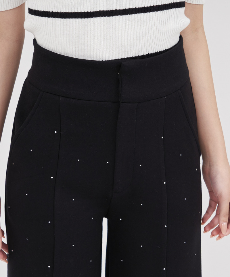 ラインストーンカットワイドパンツ 詳細画像 グレー 6