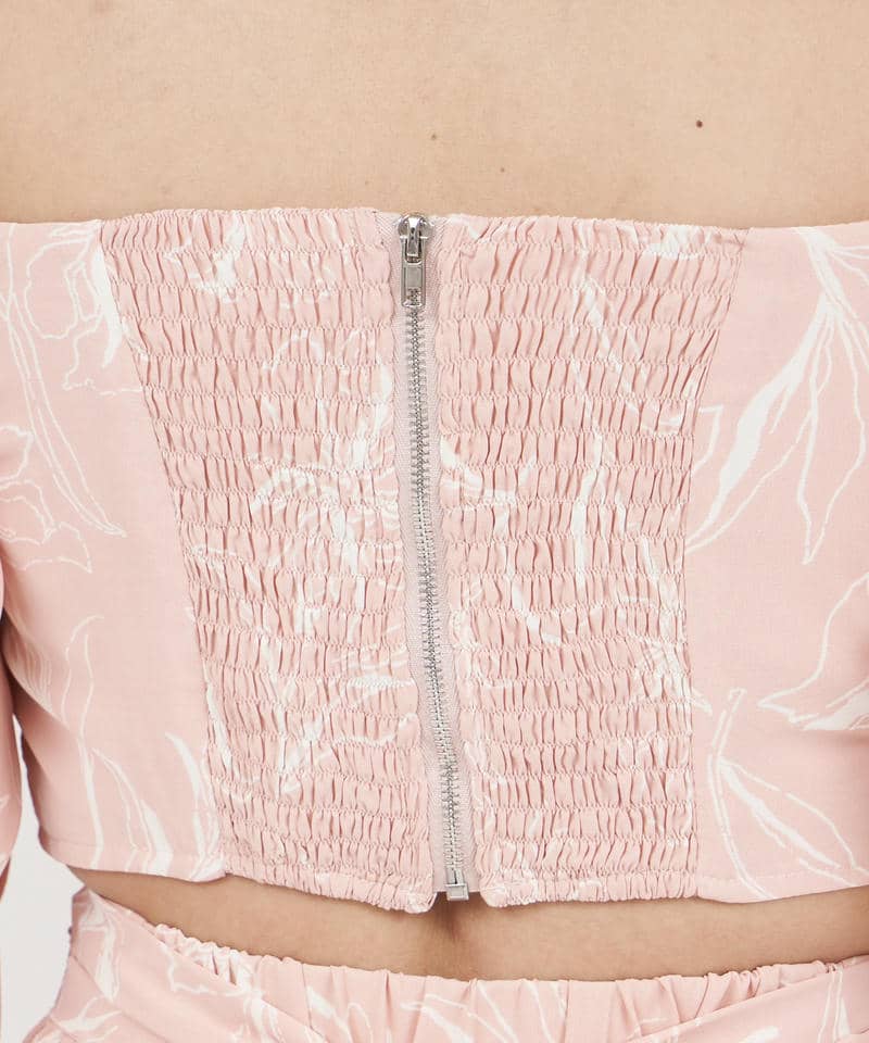 【丈が選べる】ラインフラワー柄マキシワンピース 詳細画像 ピンク 6