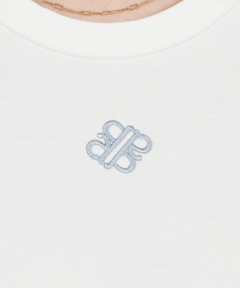 【丈が選べる】エンブレム刺しゅうカットタイトワンピース 詳細画像 ブルー 7