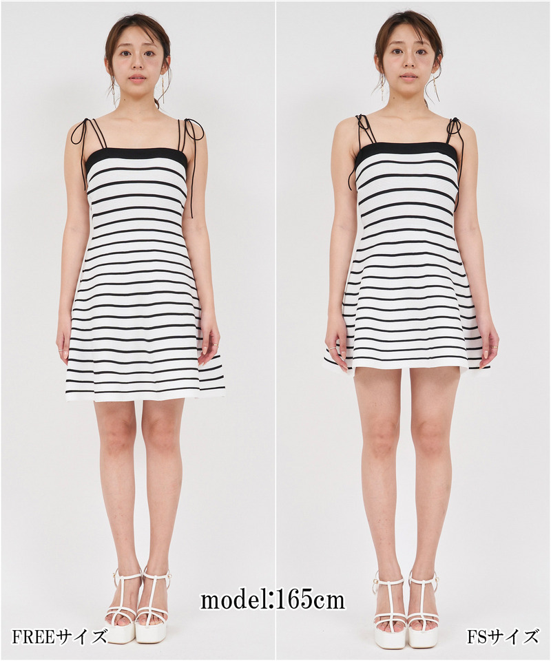 【丈が選べる】配色ベアフレアミニワンピース 詳細画像 イエロー 7