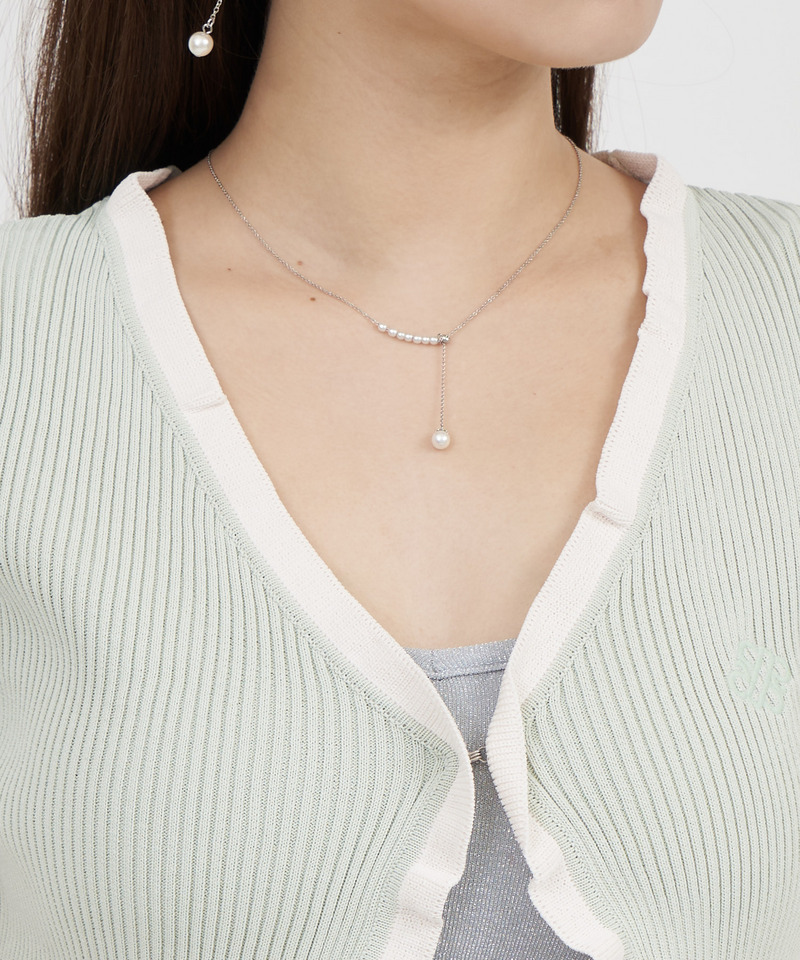 配色フリル半袖ニットカーディガン 詳細画像 ライトグレー 5