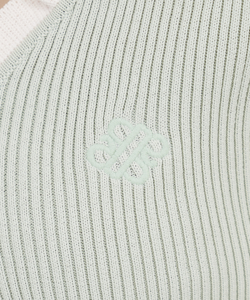 配色フリル半袖ニットカーディガン 詳細画像 ライトグレー 8
