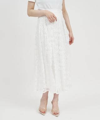 ラメレースフレアスカート