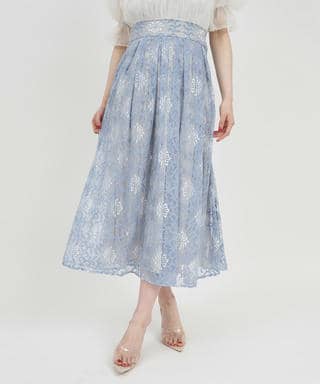 ラメレースフレアスカート