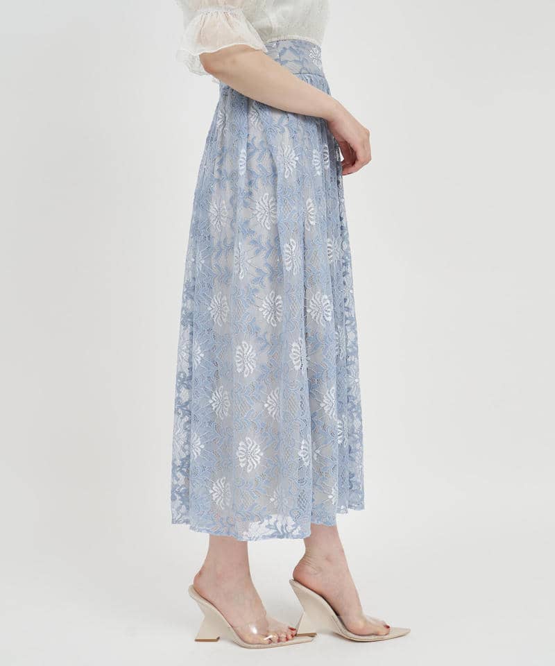 ラメレースフレアスカート 詳細画像 ブルー 2