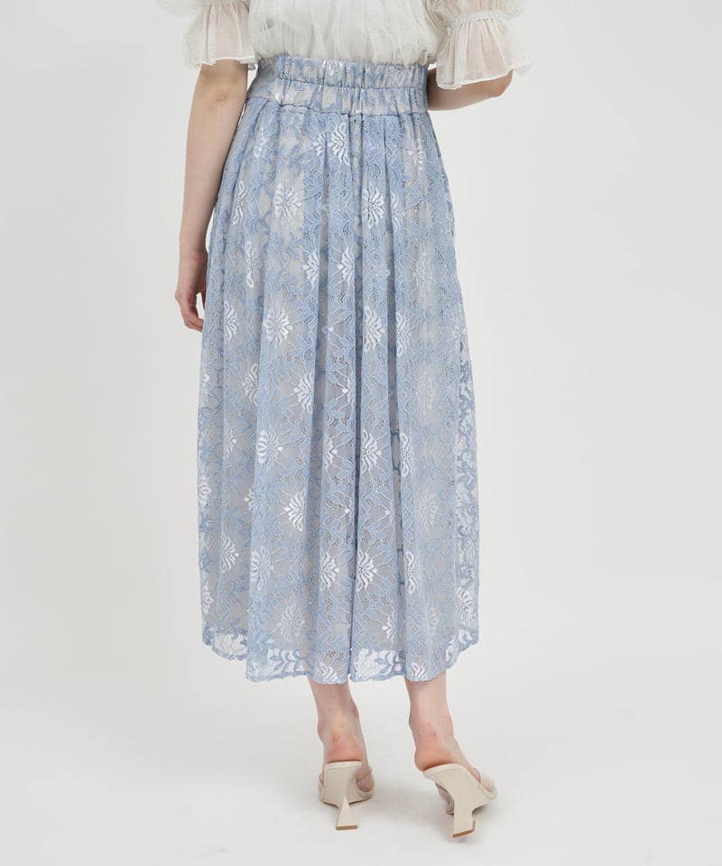 ラメレースフレアスカート 詳細画像 ブルー 3