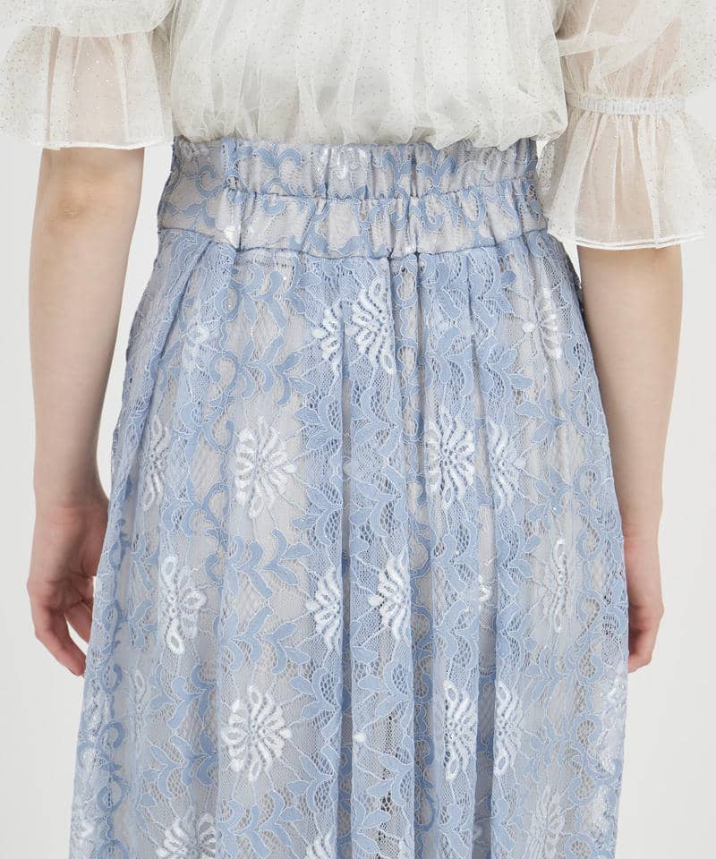ラメレースフレアスカート 詳細画像 ブルー 4