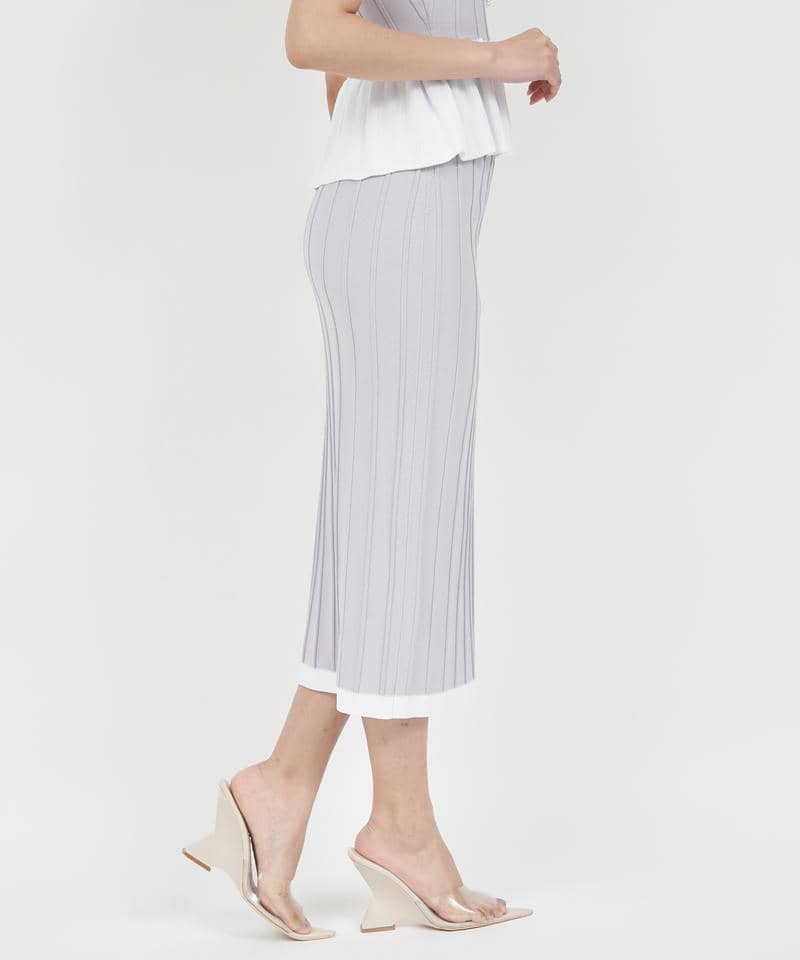 配色タイトニットスカート 詳細画像 パープル 2