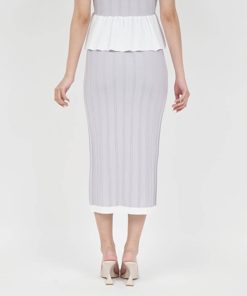 配色タイトニットスカート 詳細画像 パープル 3