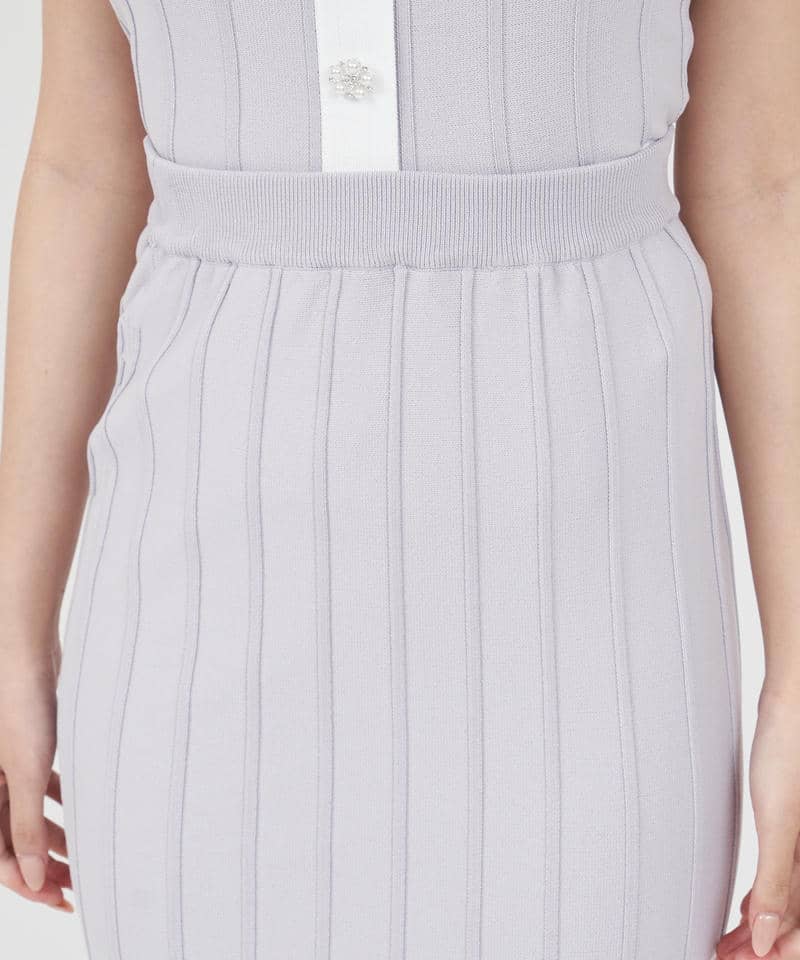 配色タイトニットスカート 詳細画像 パープル 4