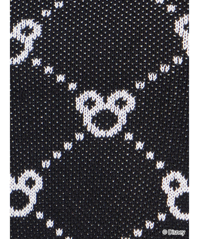 【さりげなミッキー】配色ジャガードニットトップス 詳細画像 ブラック 6