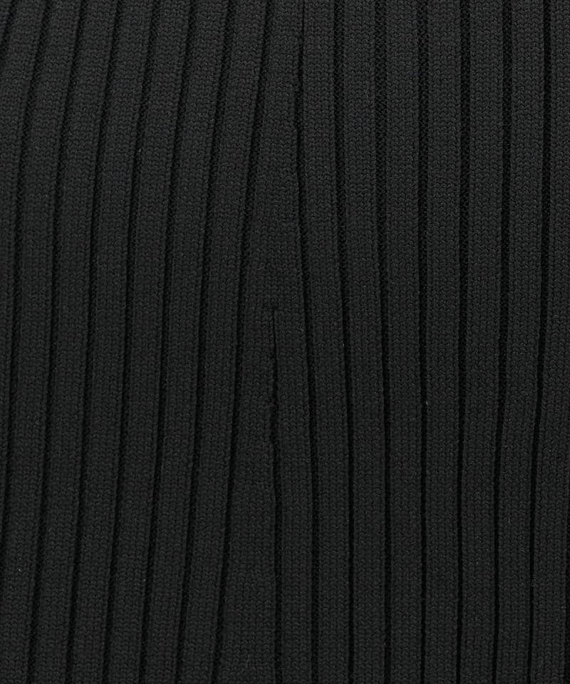 【丈が選べる】ダブルZIPオフショルタイトニットワンピース 詳細画像 ブラック 6