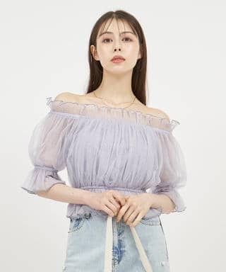 ラメチュールオフショルトップス