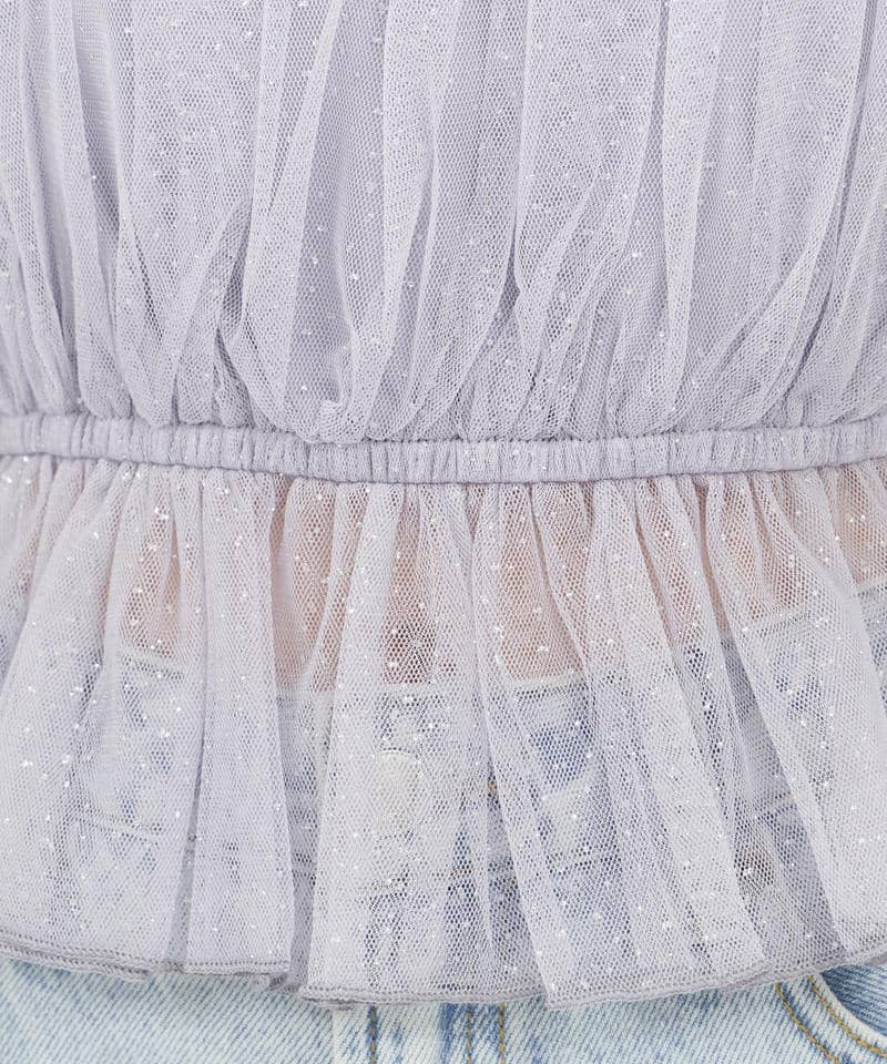 ラメチュールオフショルトップス 詳細画像 グレー 6