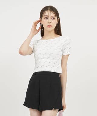 レタリングコンパクトカットソー