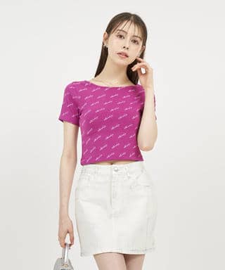 レタリングコンパクトカットソー