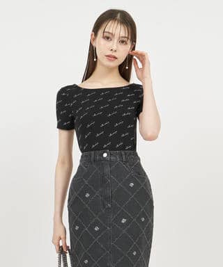 レタリングコンパクトカットソー