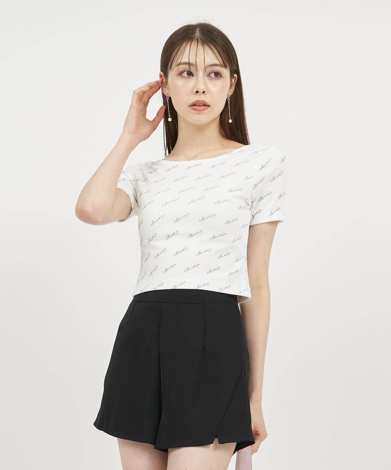 レタリングコンパクトカットソー 詳細画像 オフホワイト 1