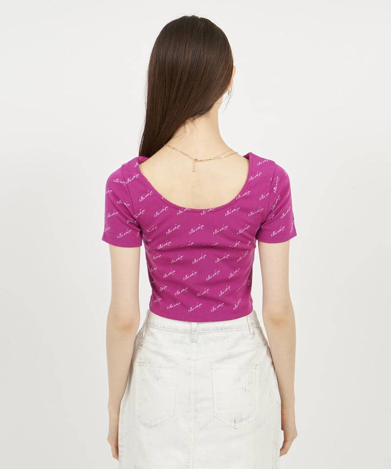 レタリングコンパクトカットソー 詳細画像 ピンク 3