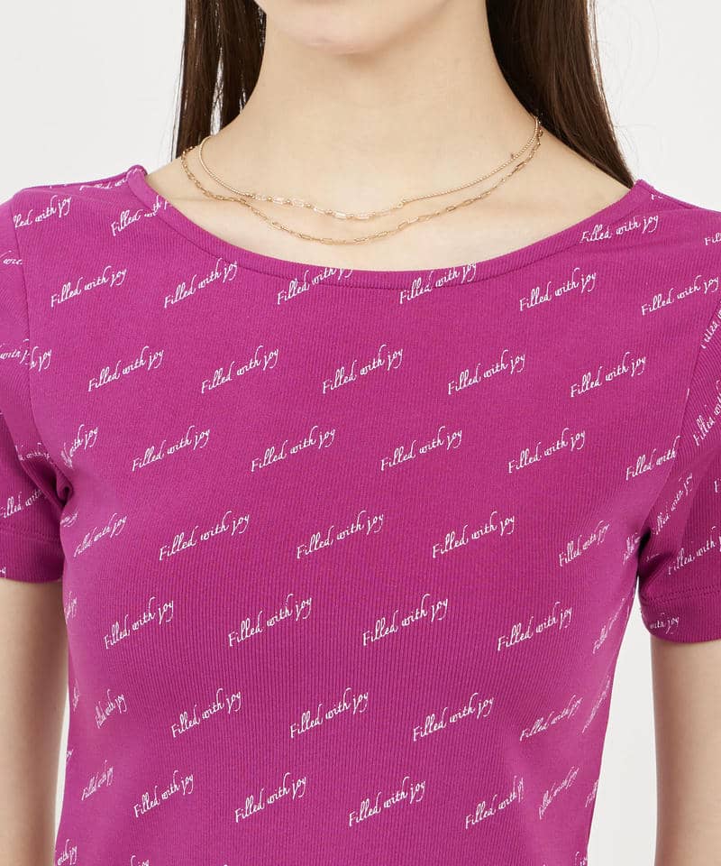 レタリングコンパクトカットソー 詳細画像 ピンク 4