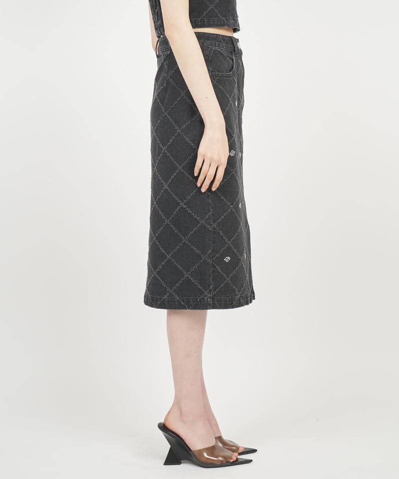 デザインデニムタイトスカート 詳細画像 ブラックデニム 2