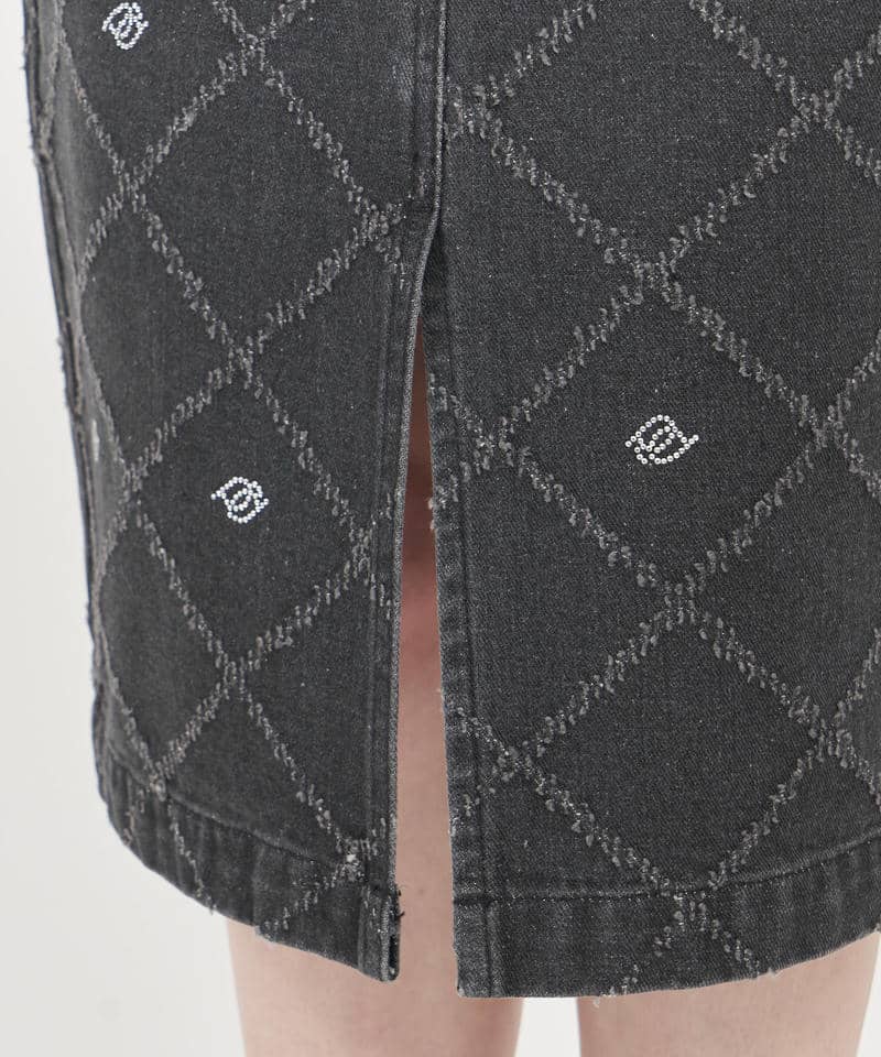 デザインデニムタイトスカート 詳細画像 ブラックデニム 5