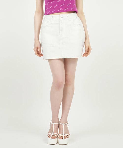 箔プリントミニスカート 詳細画像