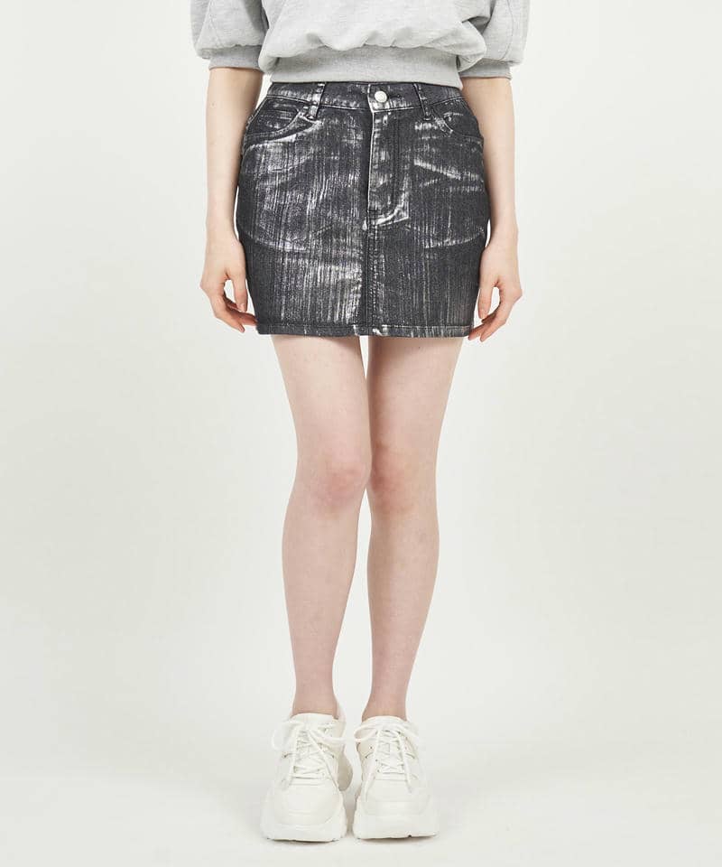 箔プリントミニスカート 詳細画像 ブラック 1