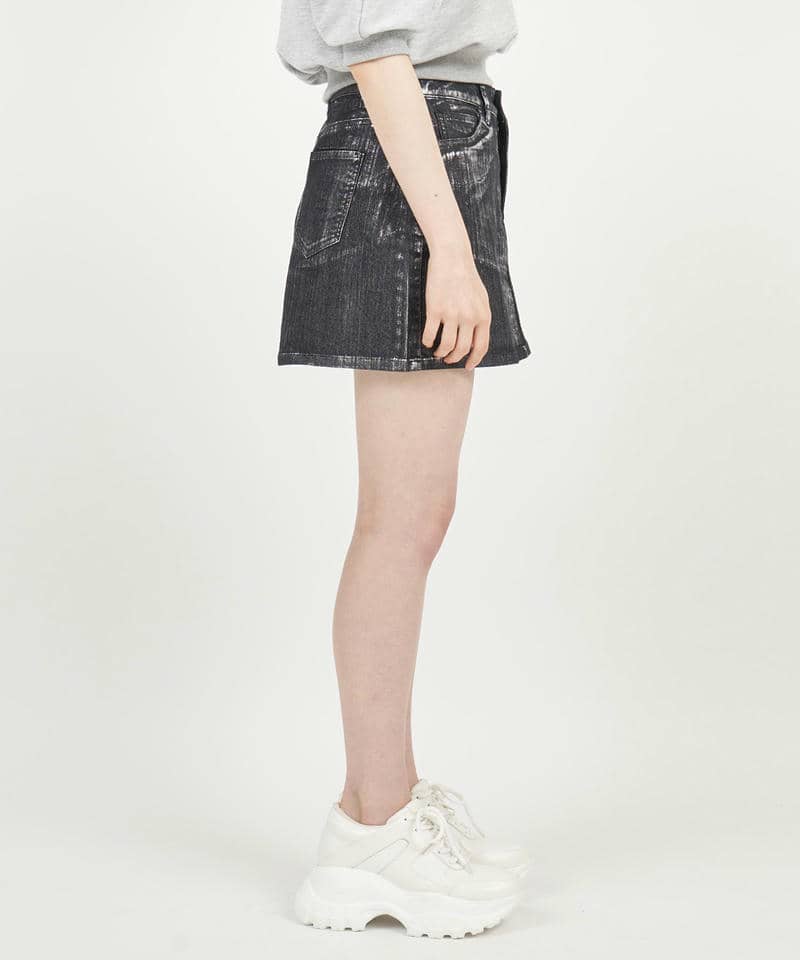 箔プリントミニスカート 詳細画像 ブラック 2