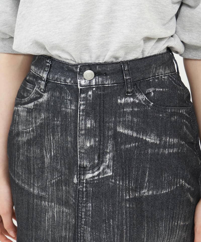 箔プリントミニスカート 詳細画像 ブラック 4