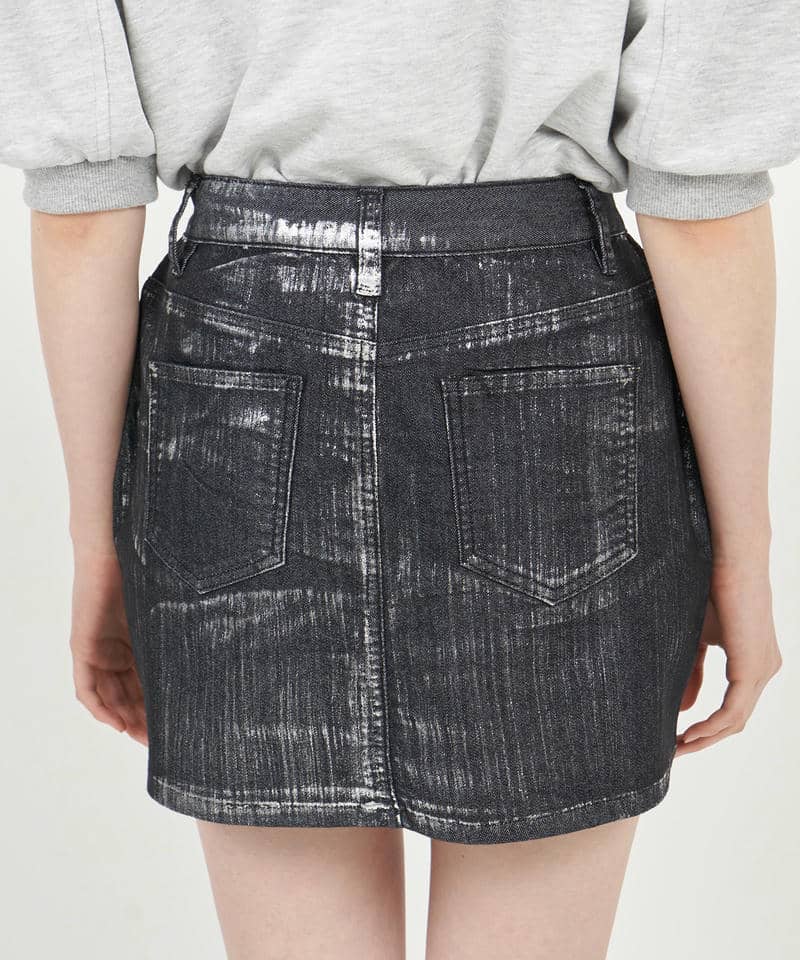 箔プリントミニスカート 詳細画像 ブラック 5