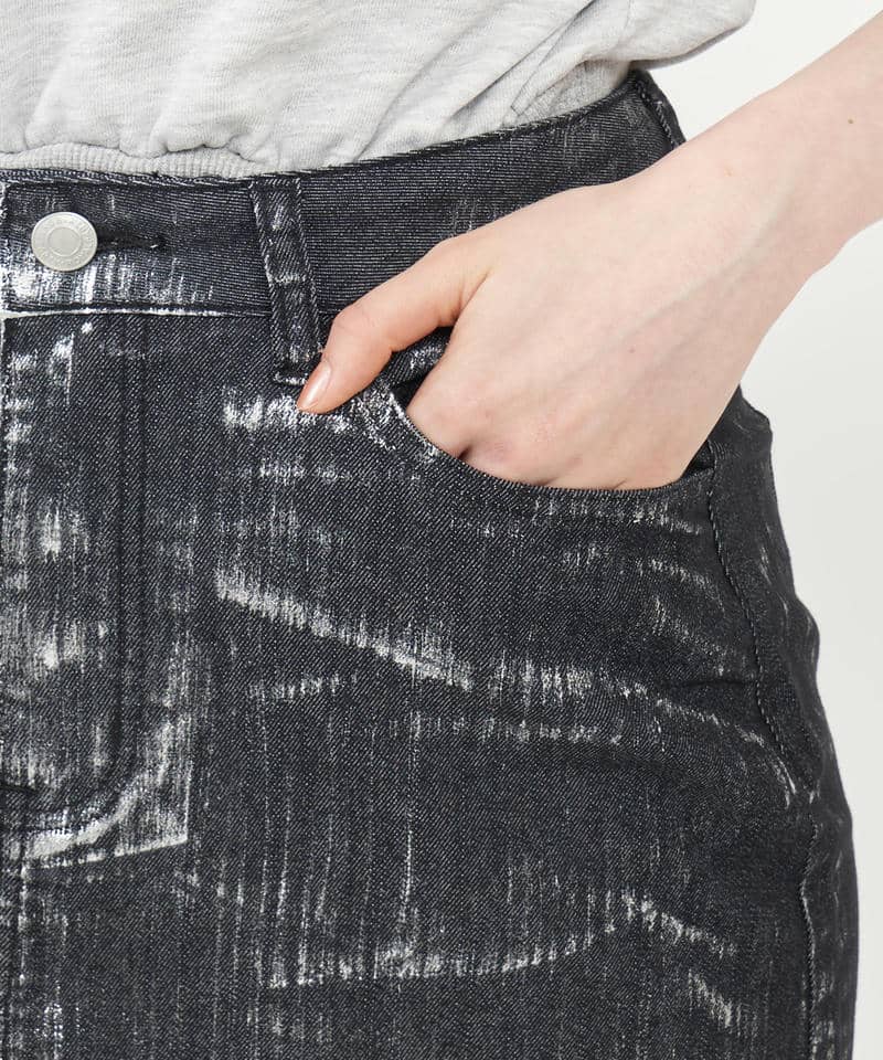 箔プリントミニスカート 詳細画像 ブラック 6