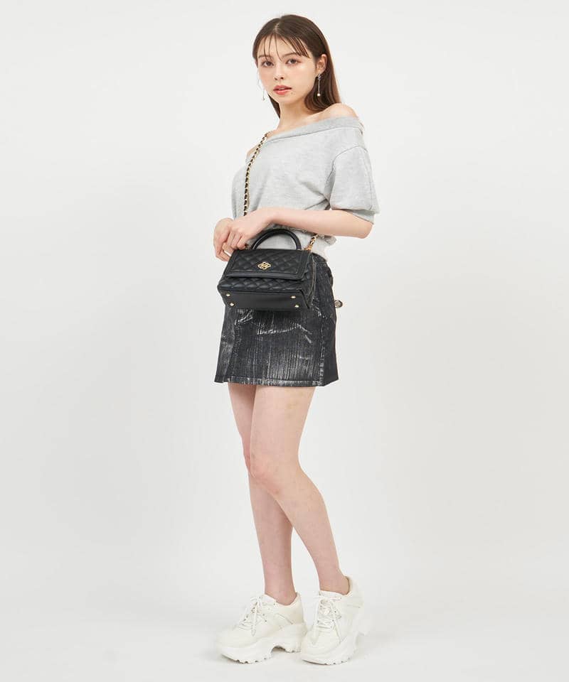 箔プリントミニスカート 詳細画像 ブラック 9