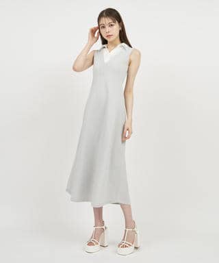 【丈が選べる】ビジュー衿付ニットワンピース