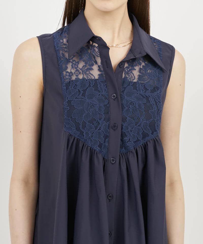 イレヘムレースブラウス 詳細画像 ネイビー 4