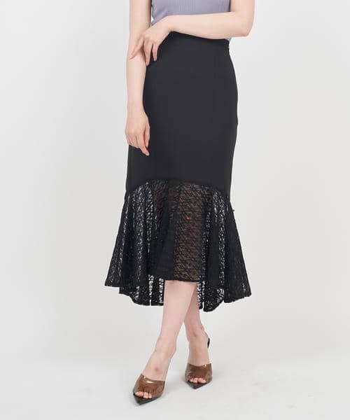 パールシアーヘムマーメイドスカート 詳細画像