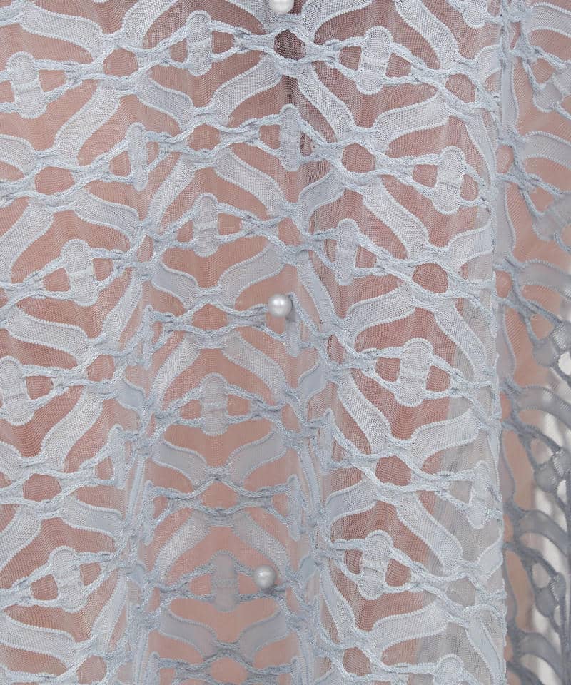 パールシアーヘムマーメイドスカート 詳細画像 ブルー 8